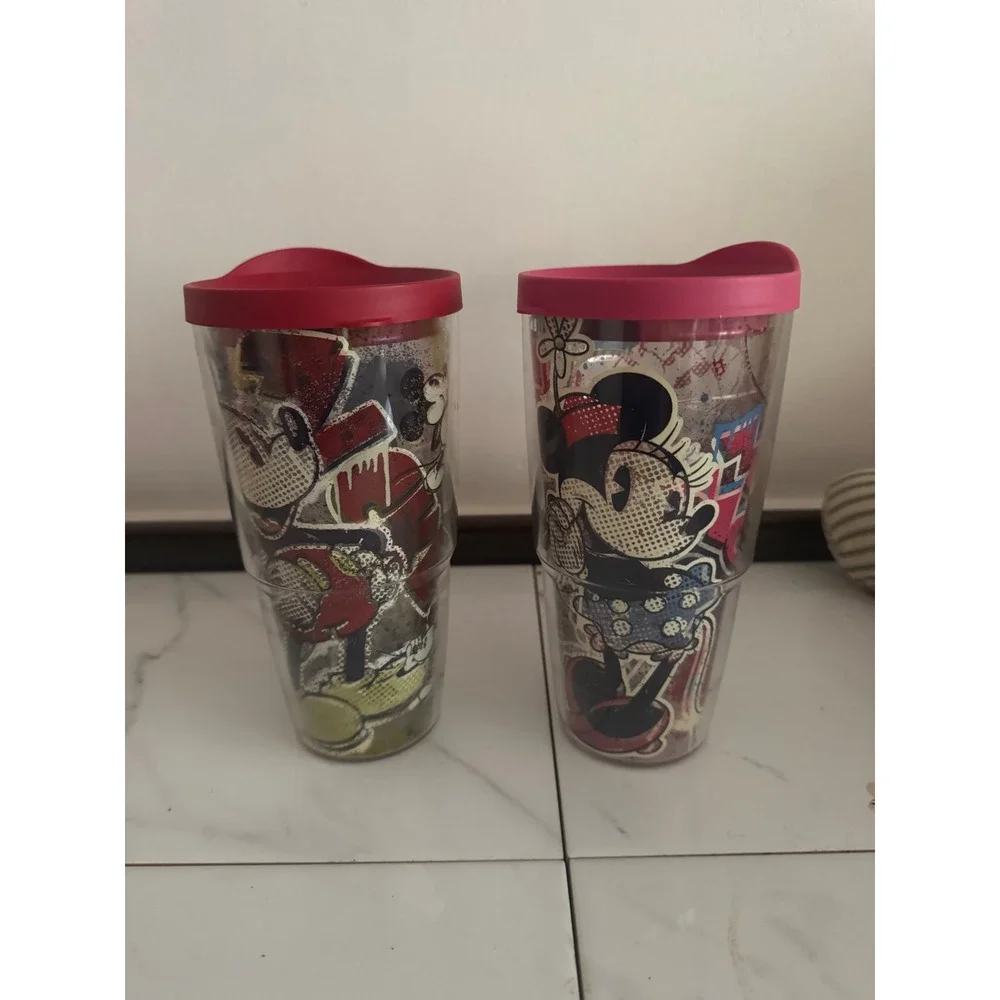Disney Tervis Tumbler Set Mickey Minnie Mouse Insulated Travel Cups with Lids